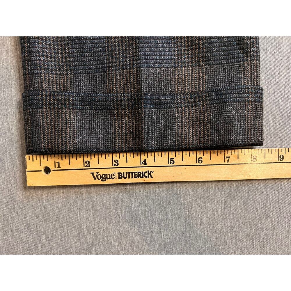 Via Masini 80 Womens Textured Check Pants Brown Bronze Thread Size 6 WOOL - Picture 7 of 10